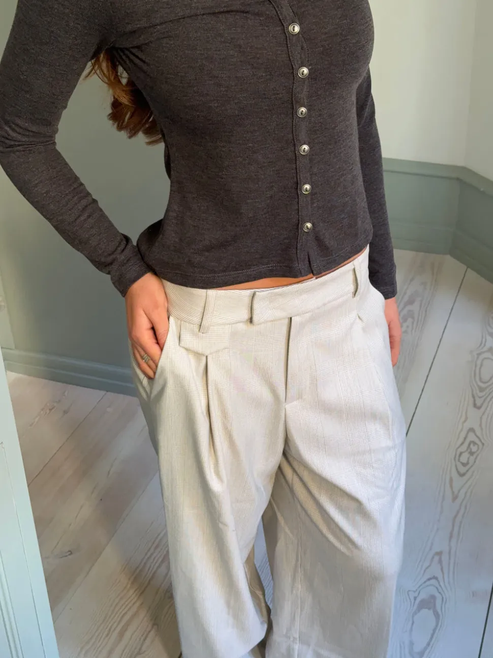 Delores ternede suit bukser - Beige