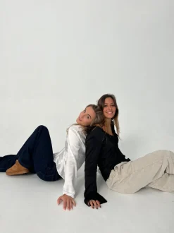 Denisi satinbluse - Hvid