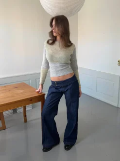 Dina lavtaljede jeans - Mørkeblå