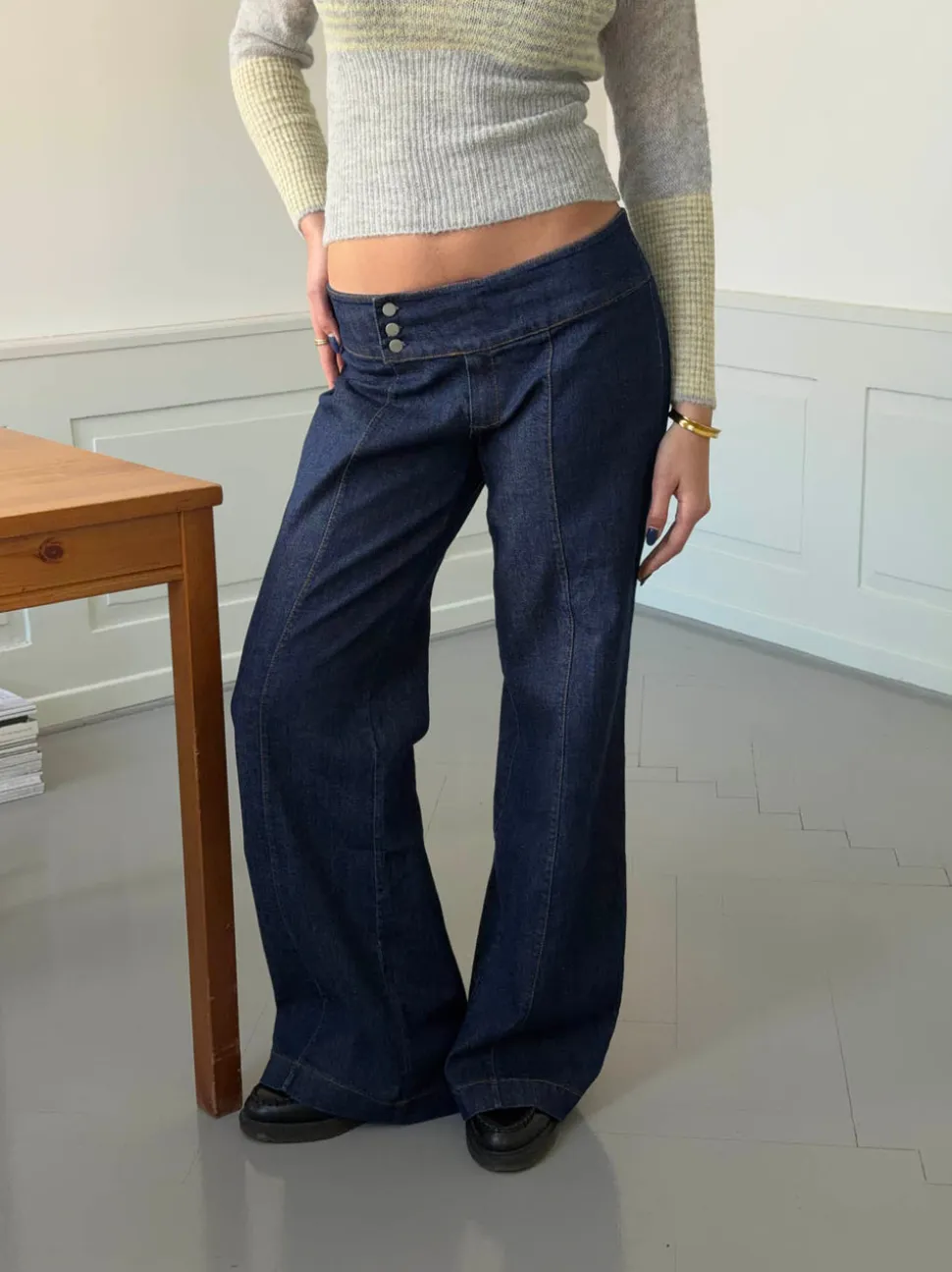 Dina lavtaljede jeans - Mørkeblå
