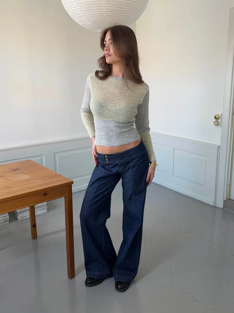 Dina lavtaljede jeans - Mørkeblå