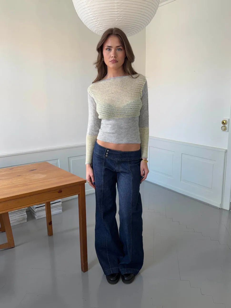 Dina lavtaljede jeans - Mørkeblå