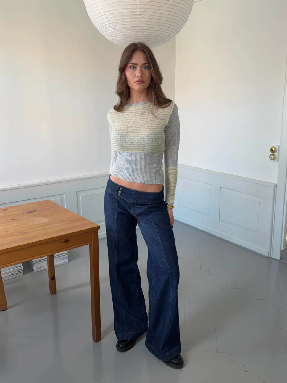 Dina lavtaljede jeans - Mørkeblå