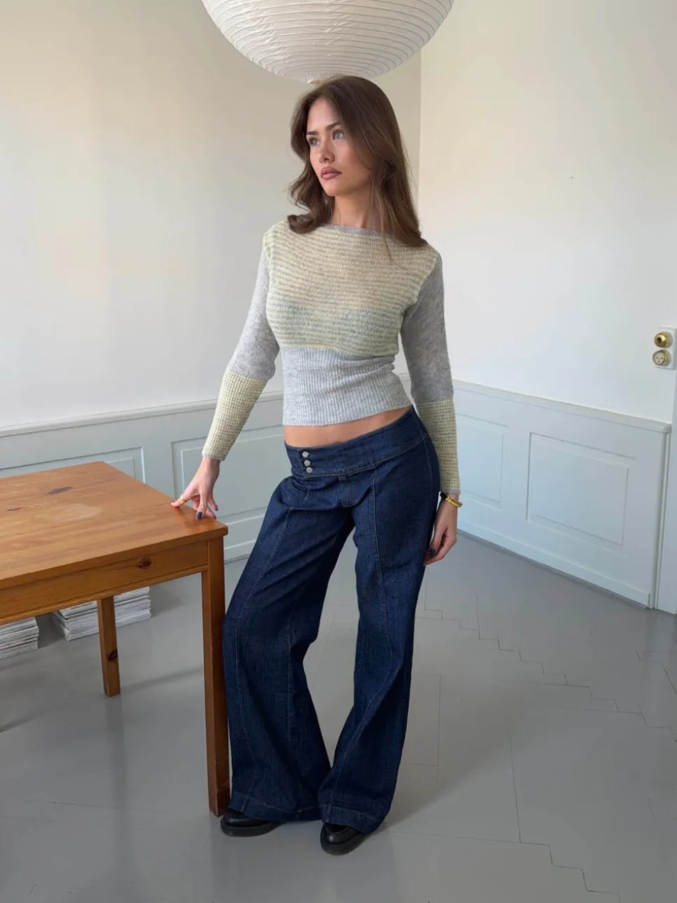 Dina lavtaljede jeans - Mørkeblå