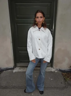 Dolly jakke med polkaprikker - Hvid