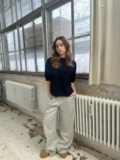 Donna oversized glimmer bukser - Lysegrå