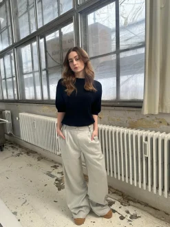 Donna oversized glimmer bukser - Lysegrå