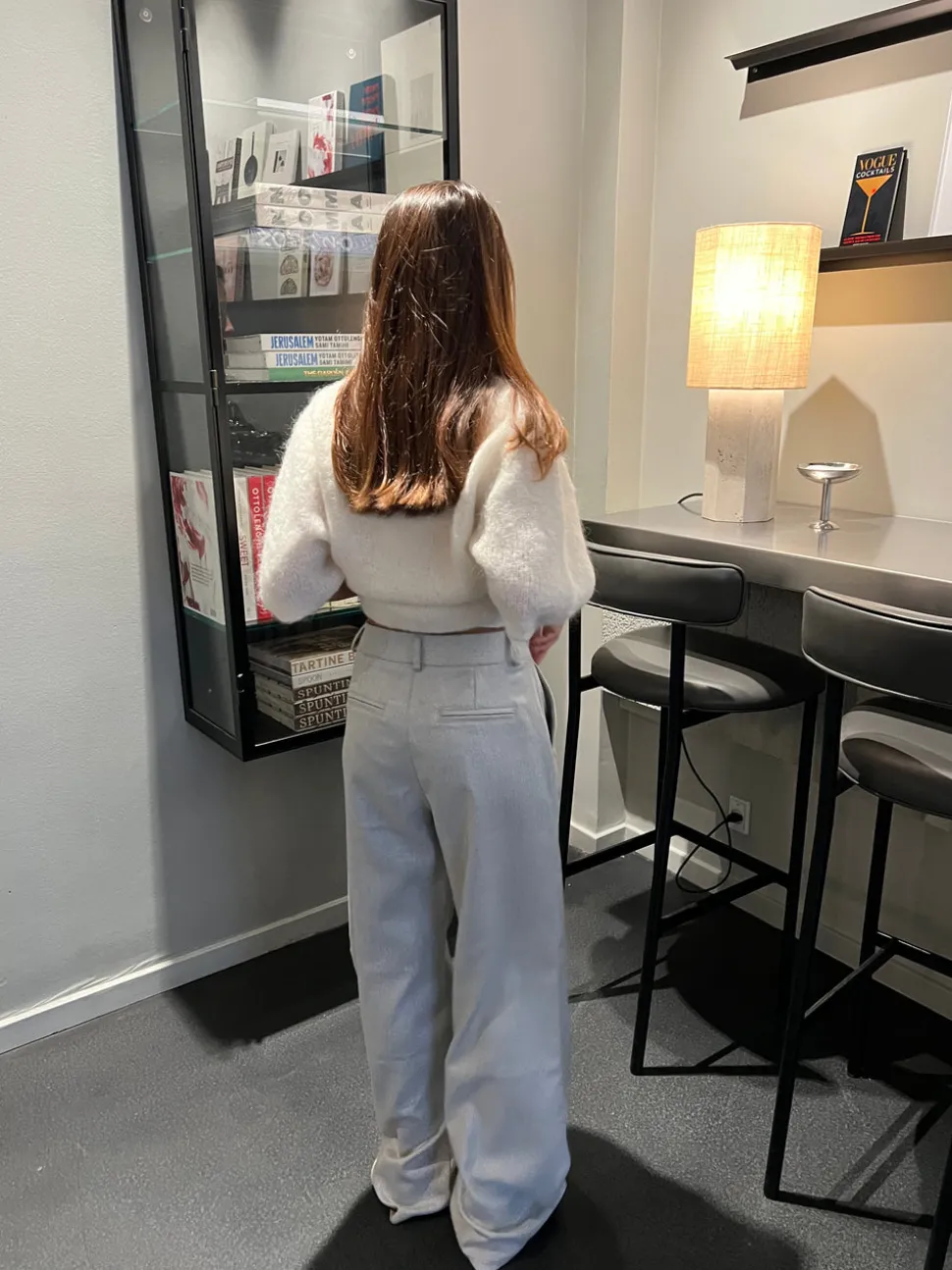 Donna oversized glimmer bukser - Lysegrå