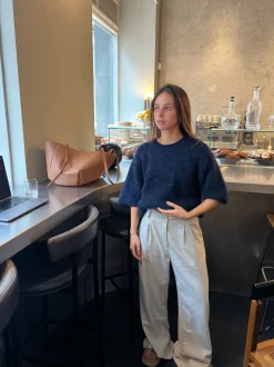 Donna oversized glimmer bukser - Lysegrå