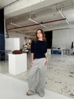 Donna oversized glimmer bukser - Lysegrå