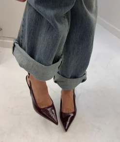 Donnatella slingback hæle - Mørkerød