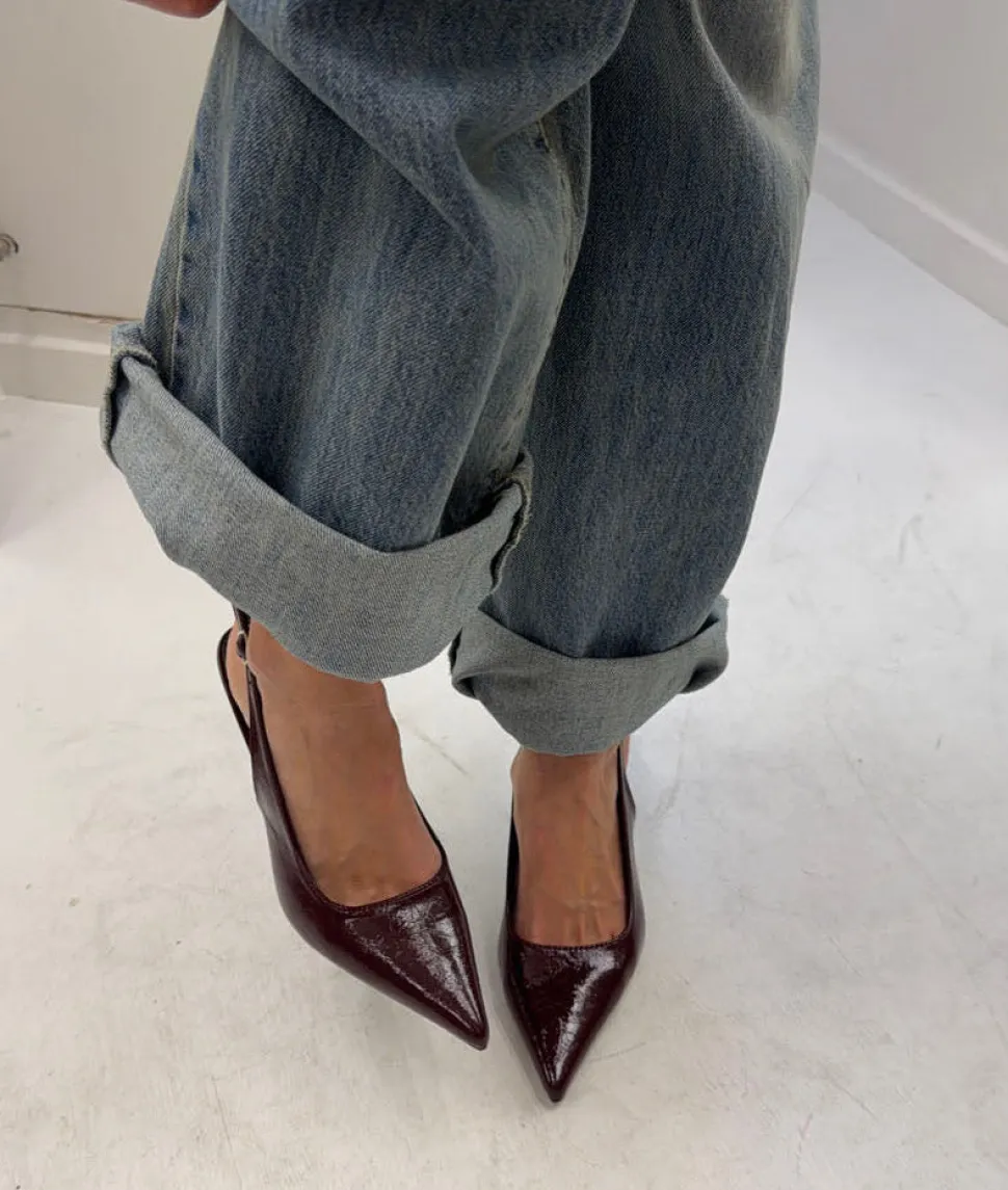 Donnatella slingback hæle - Mørkerød