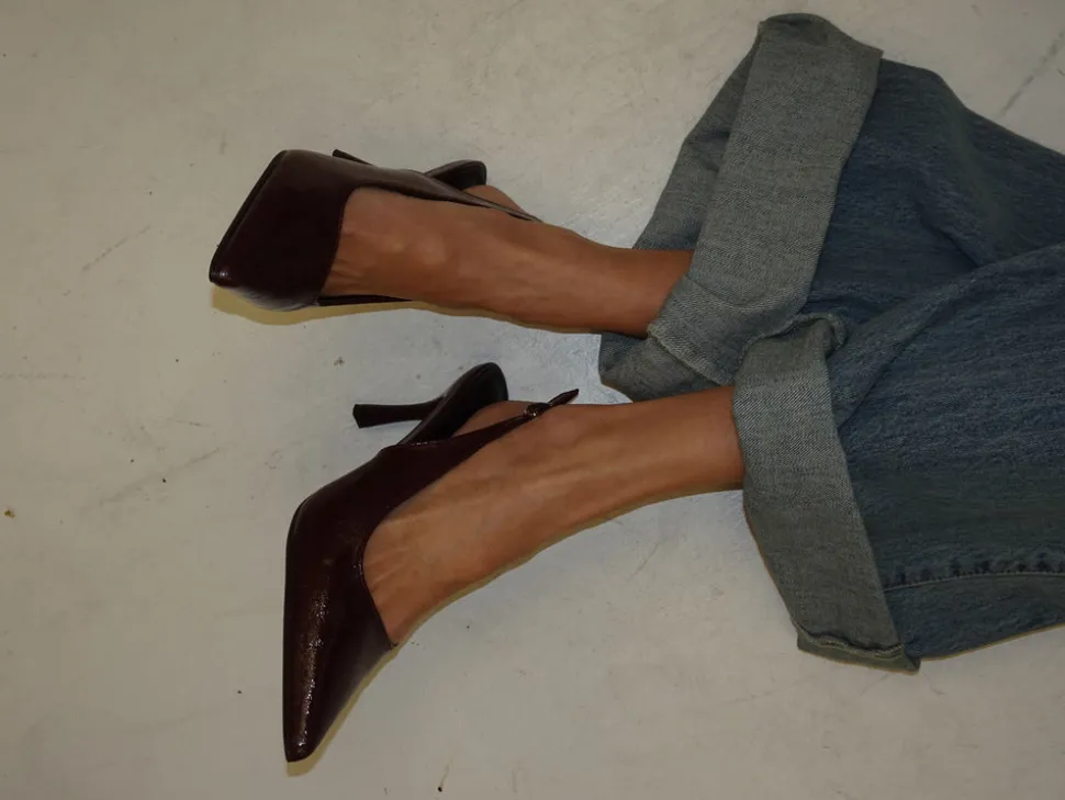 Donnatella slingback hæle - Mørkerød