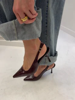 Donnatella slingback hæle - Mørkerød