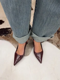 Donnatella slingback hæle - Mørkerød