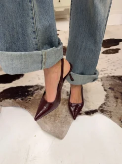 Donnatella slingback hæle - Mørkerød