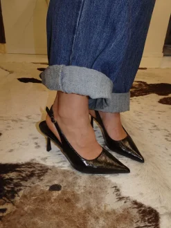Donnatella slingback hæle - Sort
