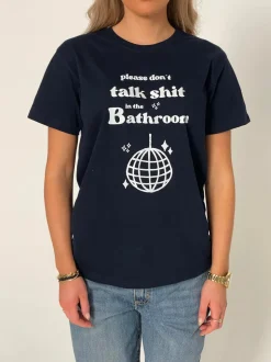 Don't talk shit oversized tee - Navy