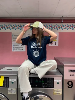 Don't talk shit oversized tee - Navy