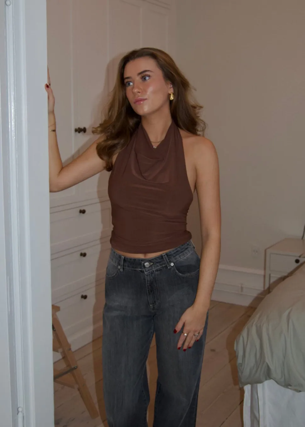 Dora halterneck top - Brun