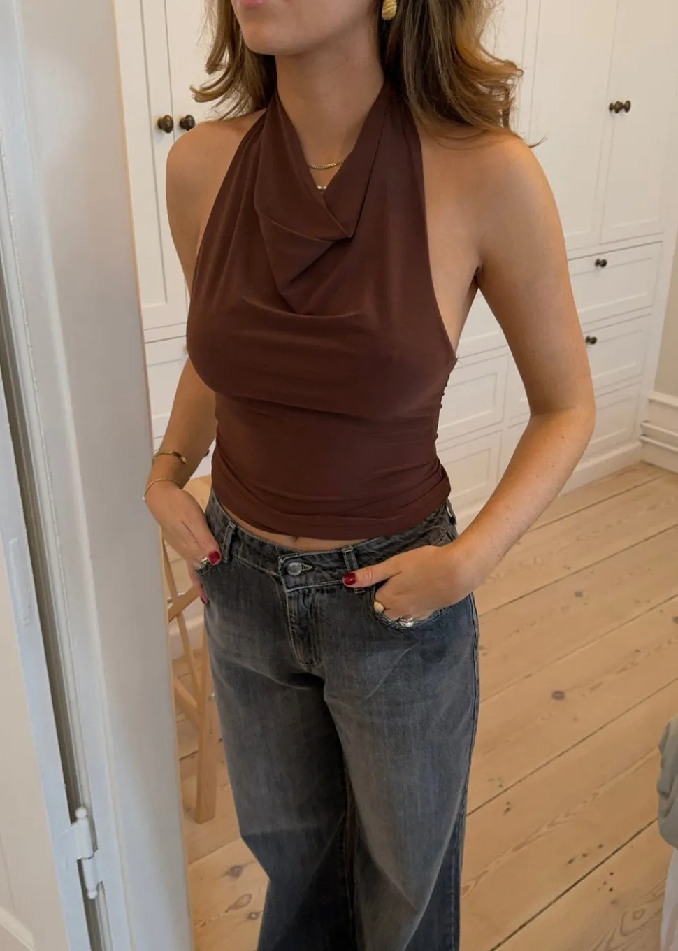 Dora halterneck top - Brun