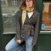 Dumela tørklæde med striber - Gul/brun