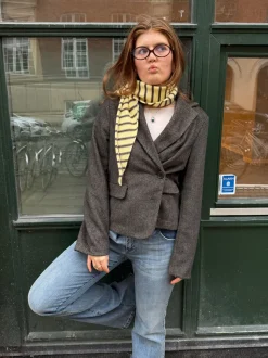 Dumela tørklæde med striber - Gul/brun