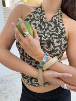 Ebony armbånd med striber - Blå