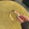 Ebony armbånd med striber - Koral/brun/guld/off white