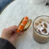 Ebony armbånd med striber - Orange/guld