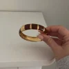Eivora armbånd med striber - Brun/guld