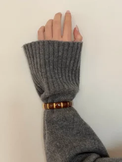 Eivora armbånd med striber - Brun/guld