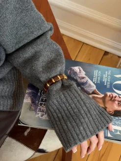 Eivora armbånd med striber - Brun/guld