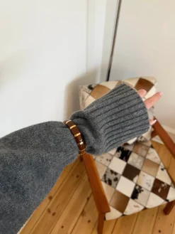 Eivora armbånd med striber - Brun/guld