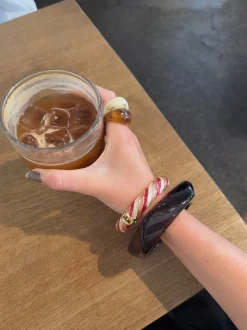 Eivora armbånd med striber - Rosa/Lyserød/hvid