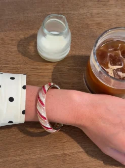 Eivora armbånd med striber - Rosa/Lyserød/hvid
