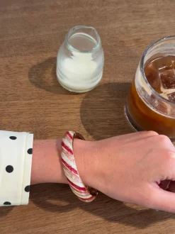 Eivora armbånd med striber - Rosa/Lyserød/hvid