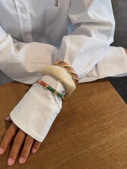 Eivora armbånd med striber - Rosa/lyserød/brun/guld