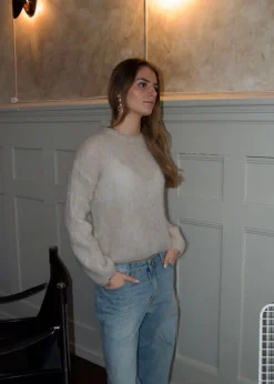 Elara mohair striktrøje - Beige