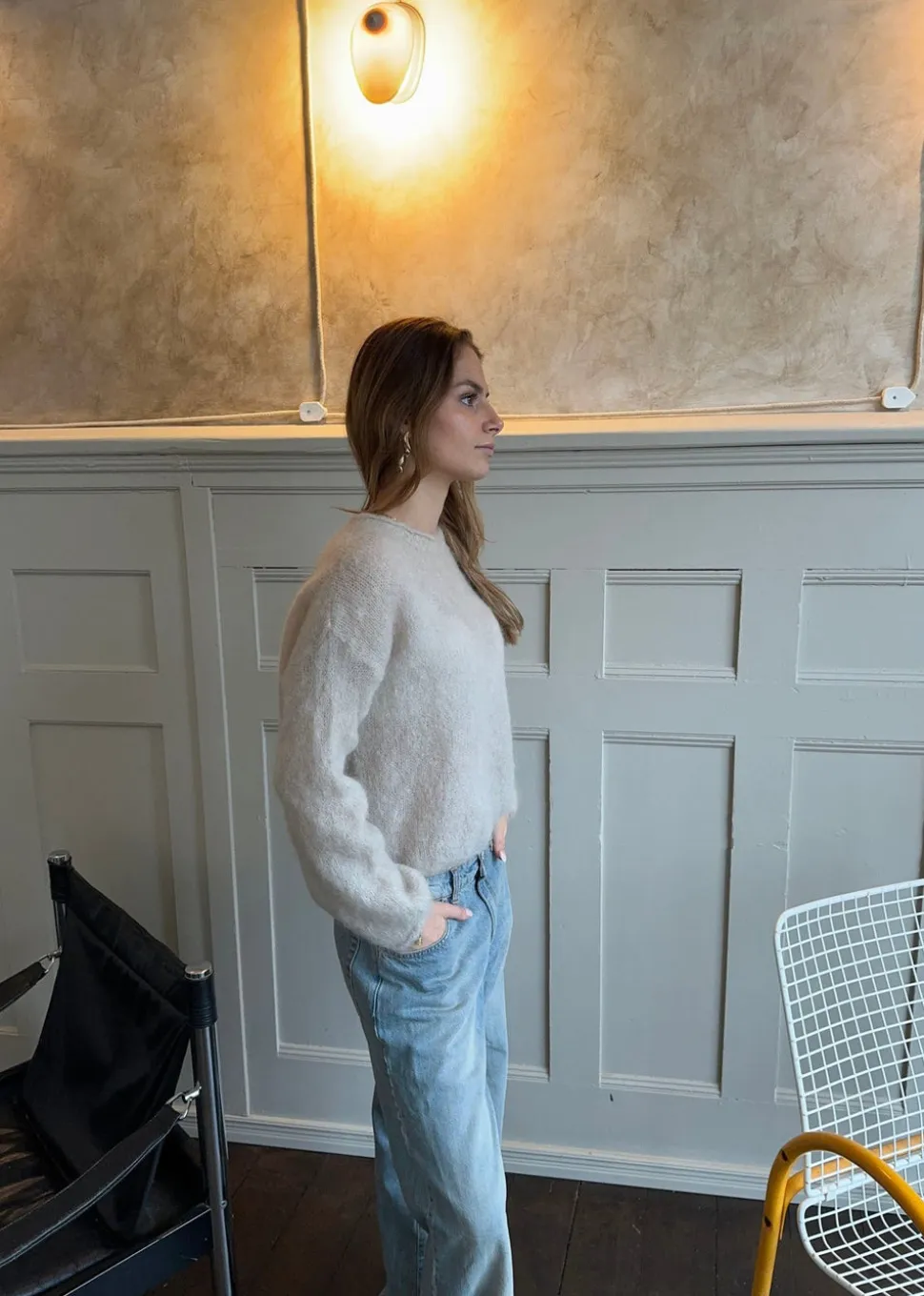 Elara mohair striktrøje - Beige