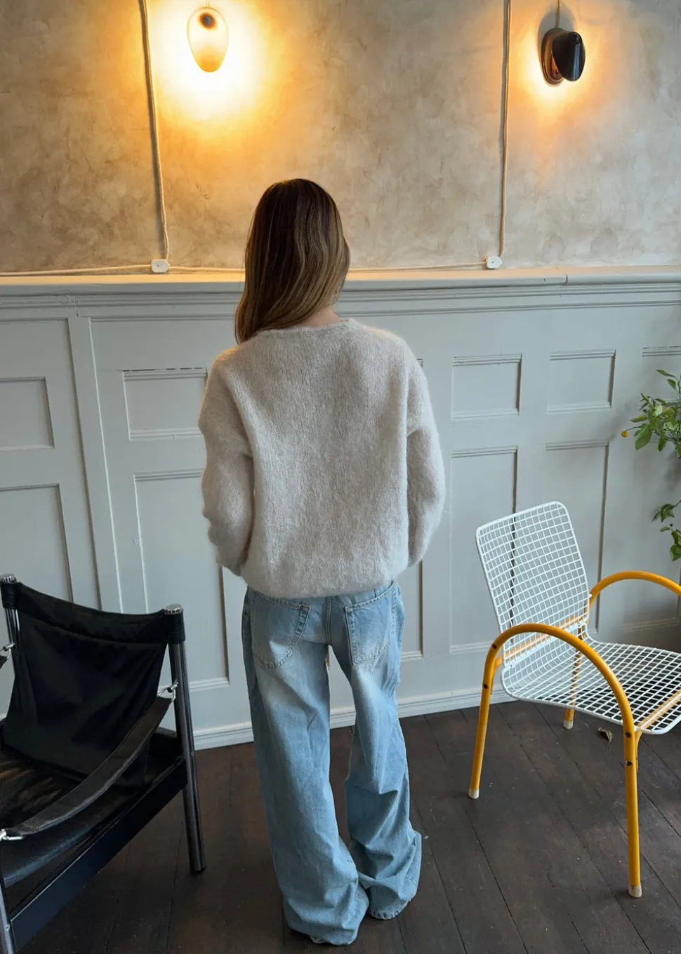 Elara mohair striktrøje - Beige