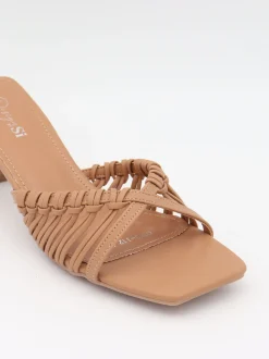Elba mules med fletdetaljer - Beige