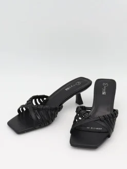 Elba mules med fletdetaljer - Sort