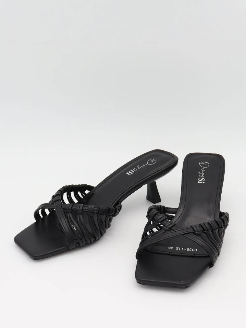 Elba mules med fletdetaljer - Sort