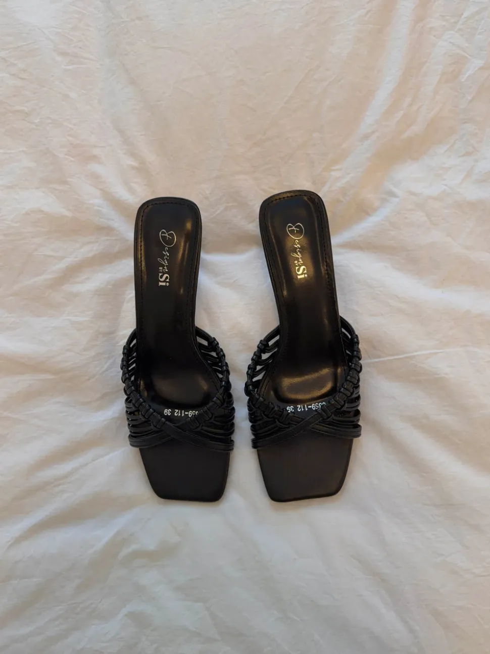 Elba mules med fletdetaljer - Sort