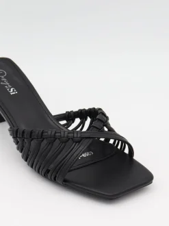 Elba mules med fletdetaljer - Sort