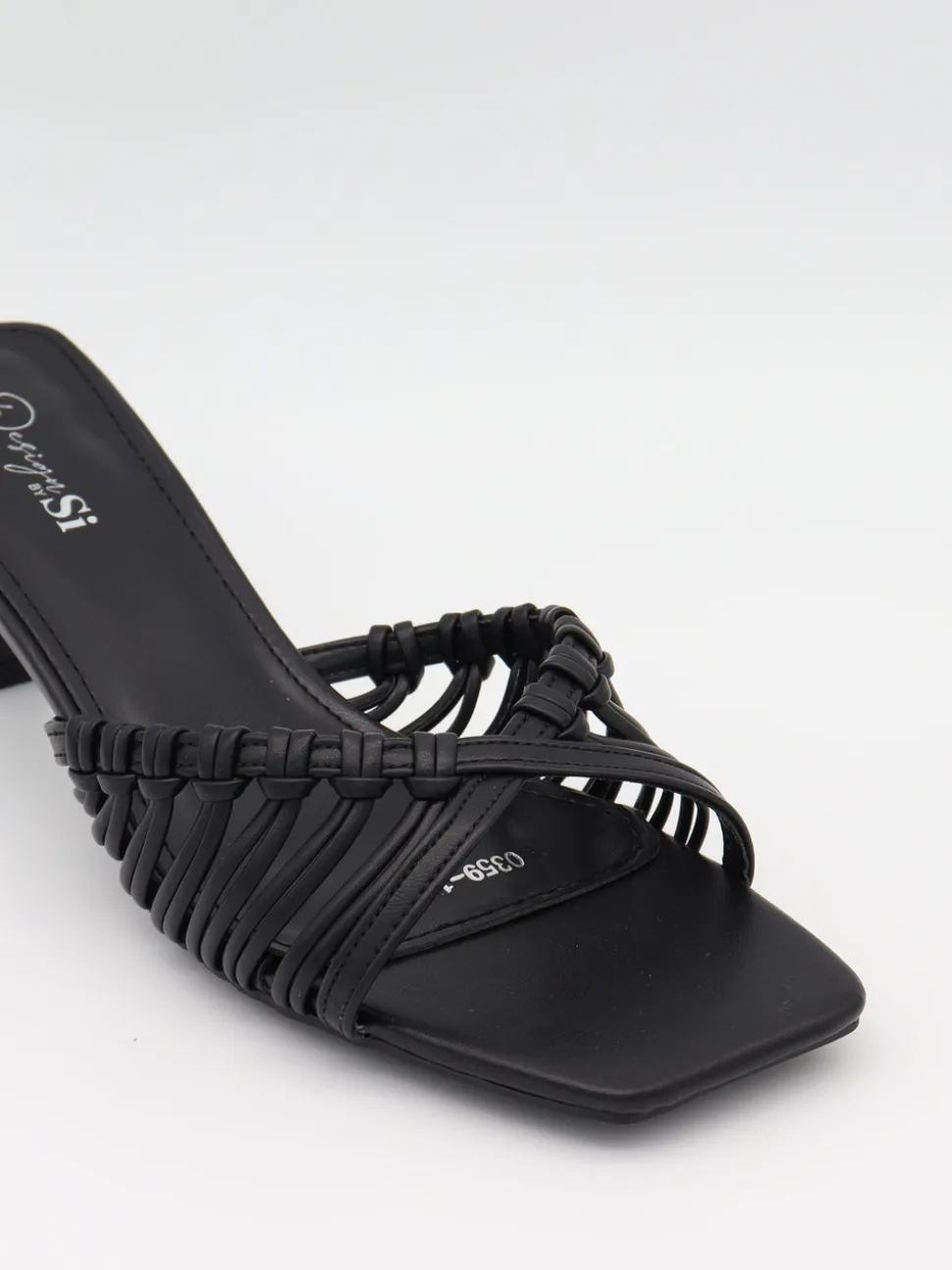 Elba mules med fletdetaljer - Sort