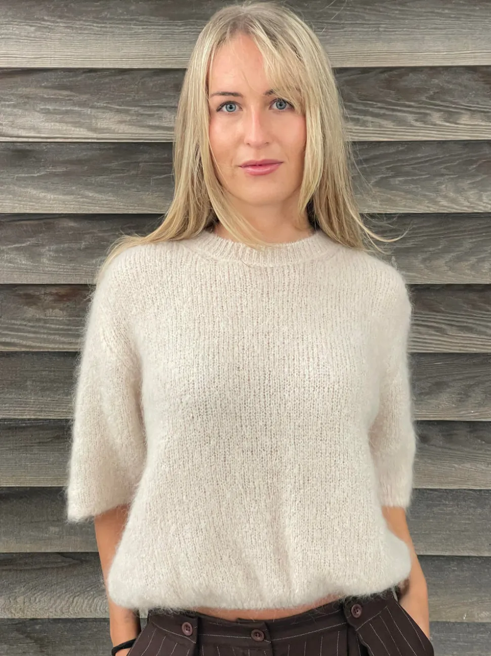 Elise t-shirt strik - Beige