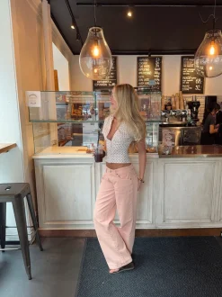 Emmaline lavtaljede jeans - Orange