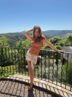 Emmeline glimmertop - Orange/brun
